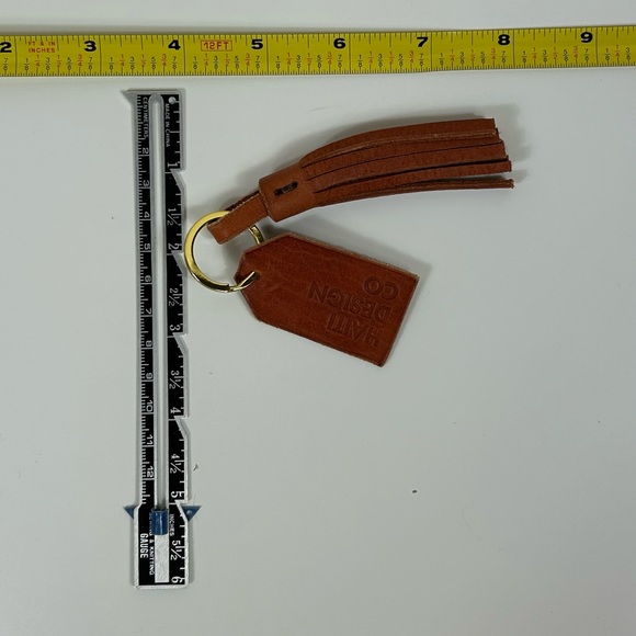 Nwot Haiti Design Company Brown Leather Tassel Keychain - Picture 4 of 4